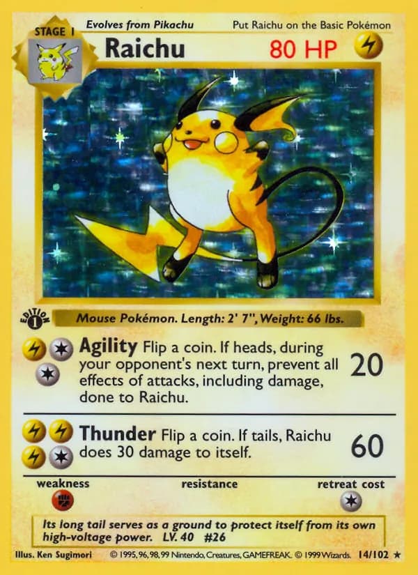Raichu — Base Set, Rare