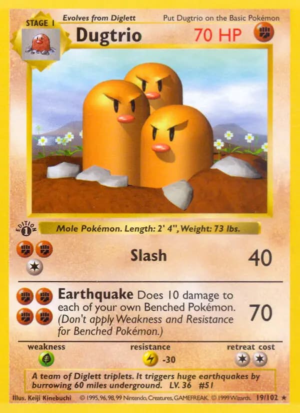 Dugtrio — Base Set, Rare