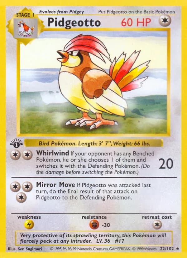 Pidgeotto — Base Set, Rare