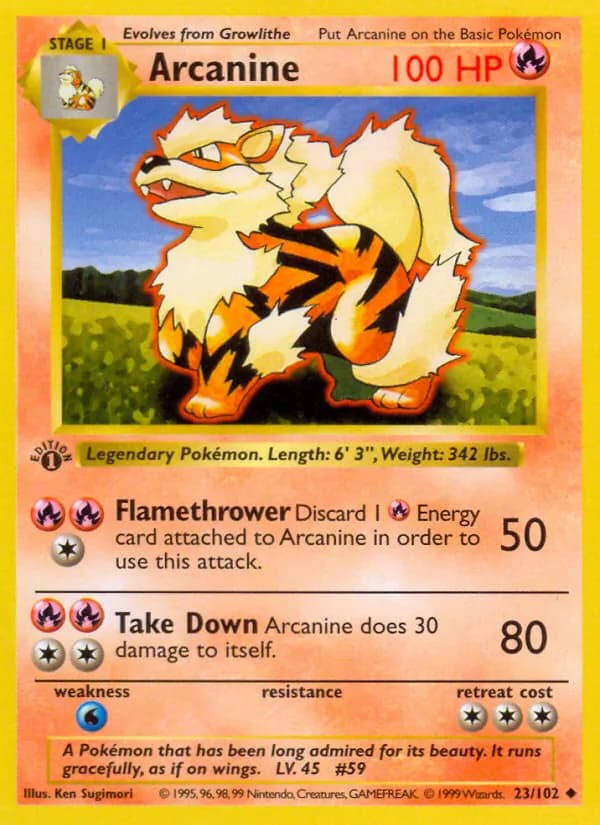 Arcanine — Base Set, Uncommon