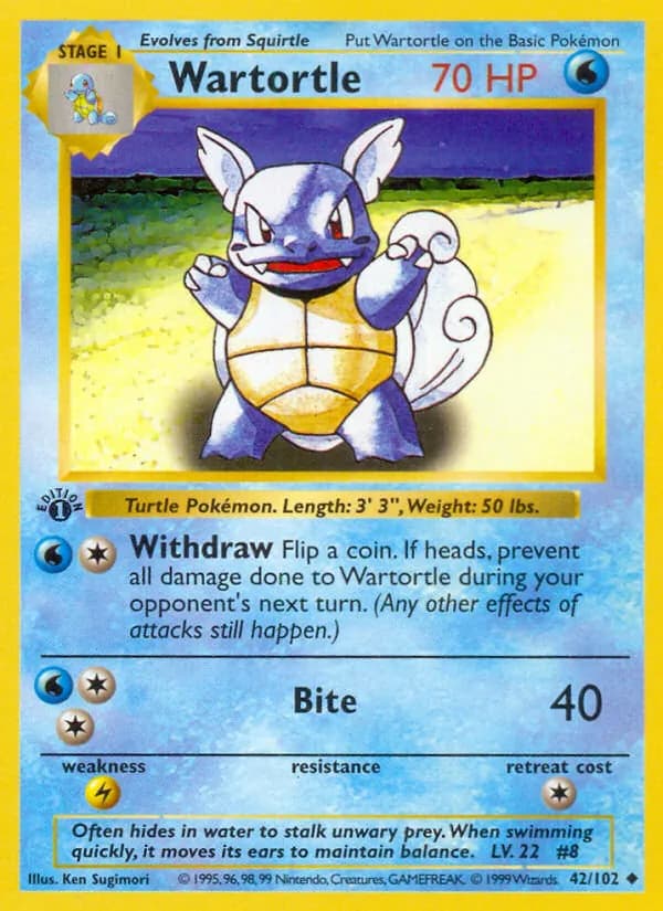 Wartortle — Base Set, Uncommon