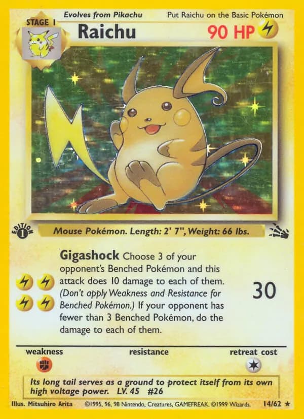Raichu — Fossil, Rare