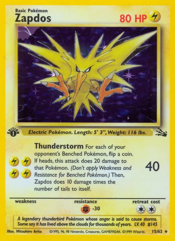Zapdos — Fossil, Rare