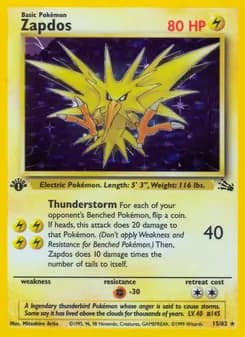 Zapdos — Fossil — Rare