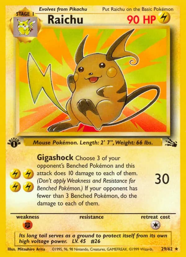 Raichu — Fossil, Rare