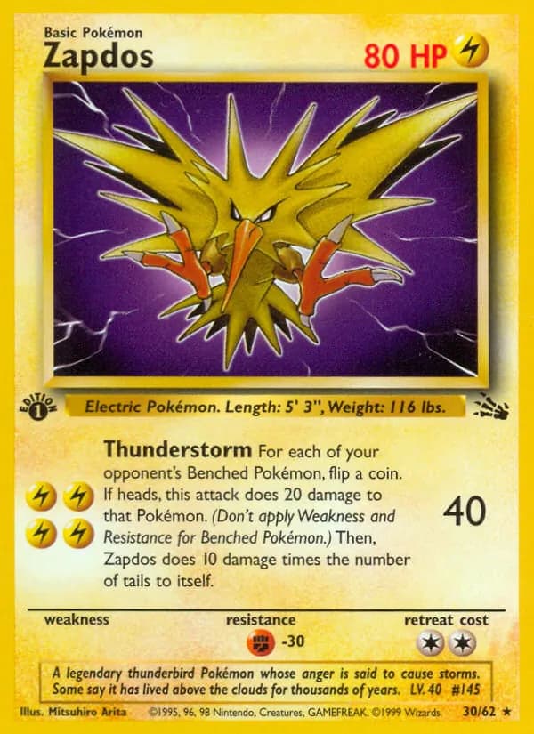 Zapdos — Fossil, Rare