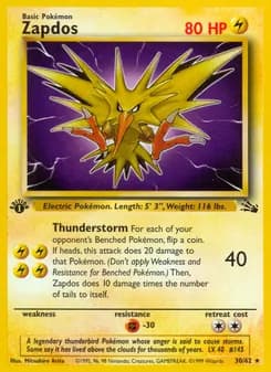 Zapdos — Fossil — Rare