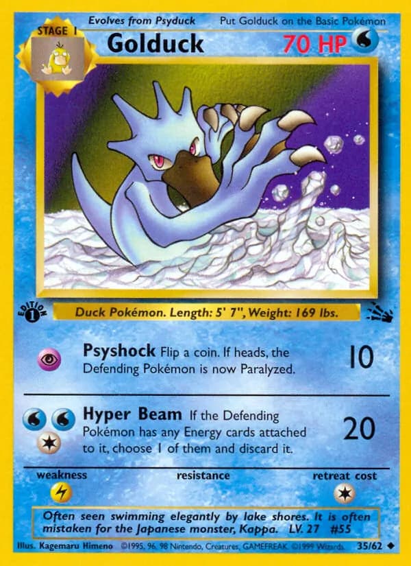 Golduck — Fossil, Uncommon