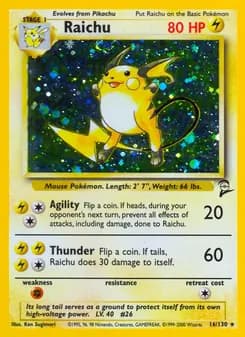 Raichu — Base Set 2 — Rare