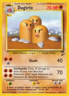 Dugtrio — Base Set 2 — Rare