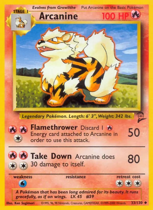 Arcanine — Base Set 2, Uncommon