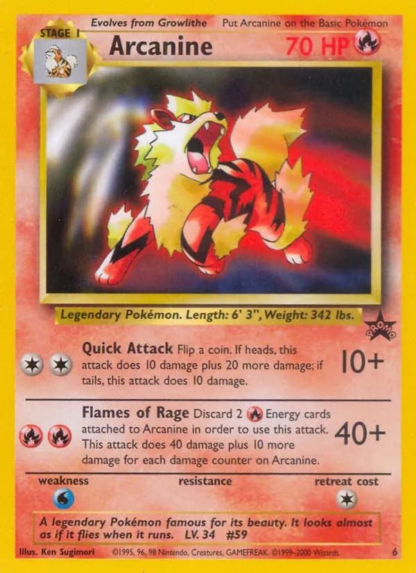 Arcanine — Wizards Black Star Promos, Common