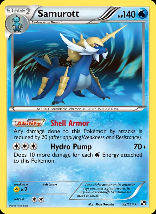 Samurott — Black & White, Rare