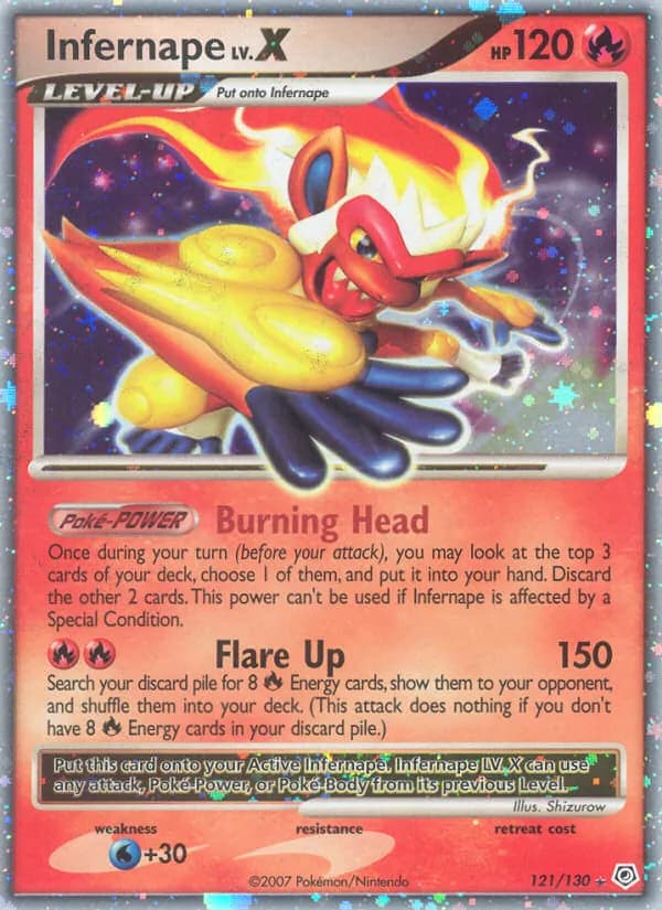 Infernape — Diamond & Pearl, Rare Holo LV.X
