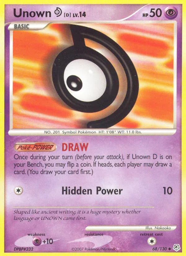 Unown D — Diamond & Pearl, Uncommon
