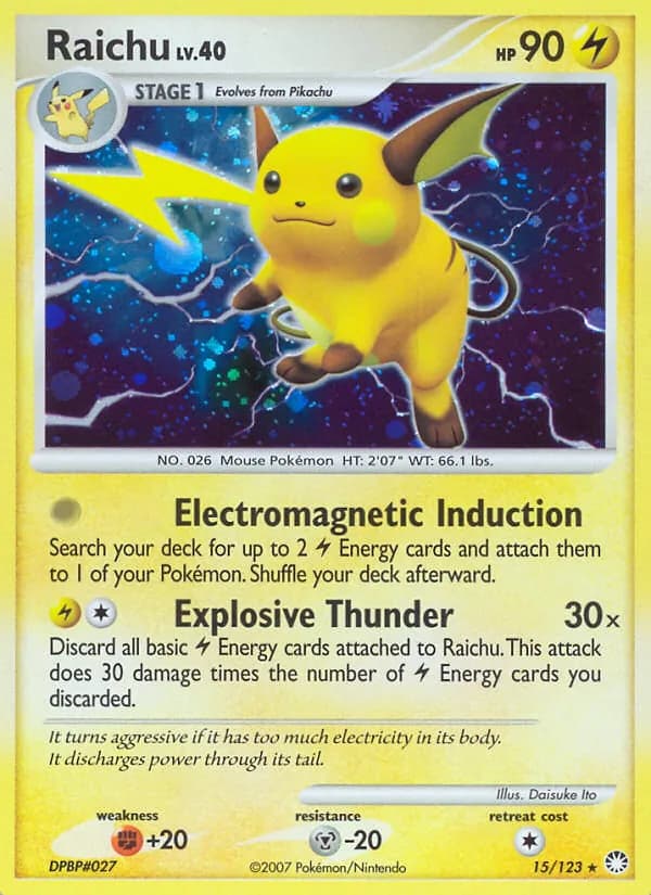 Raichu — Mysterious Treasures, Rare Holo