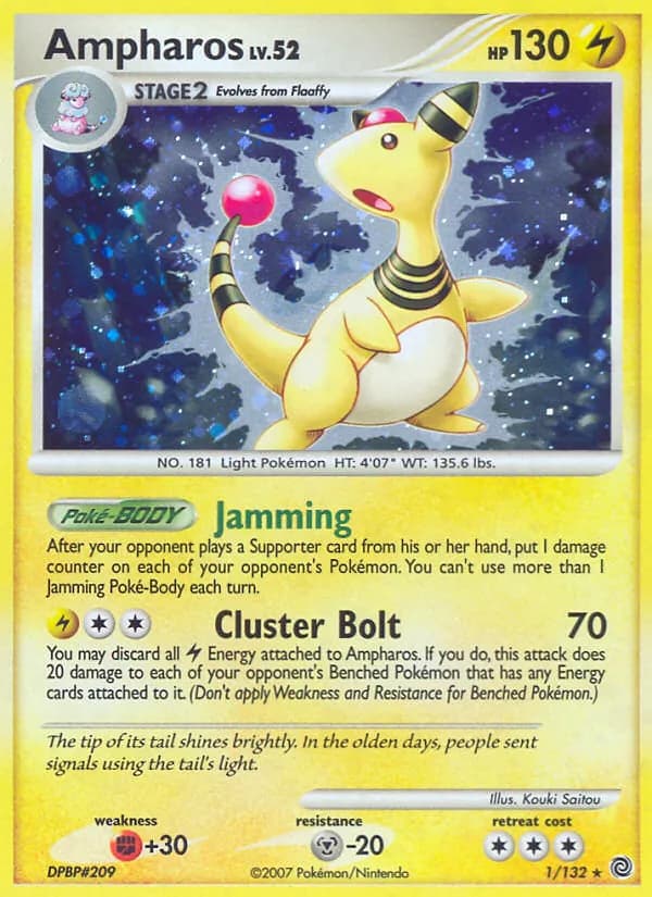 Ampharos — Secret Wonders, Rare Holo