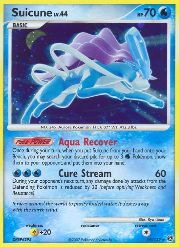Suicune — Secret Wonders, Rare Holo