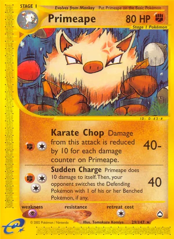 Primeape — Aquapolis, Rare