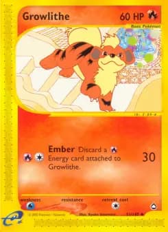Growlithe — Aquapolis — Uncommon