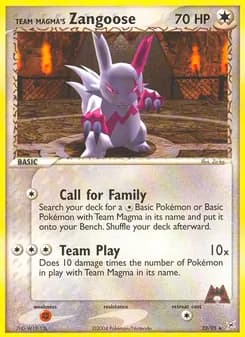 Team Magma's Zangoose — Team Magma vs Team Aqua — Rare