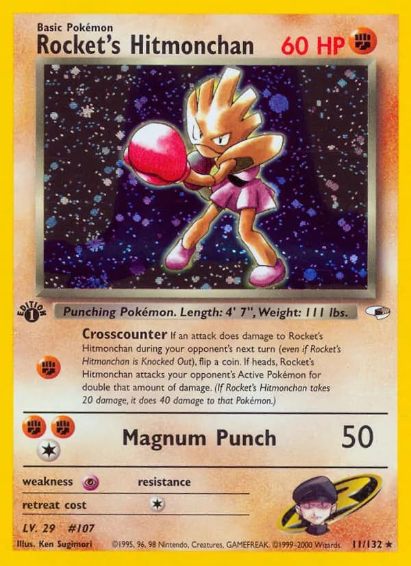 Rocket's Hitmonchan — Gym Heroes, Rare Holo