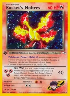 Rocket's Moltres — Gym Heroes — Rare Holo