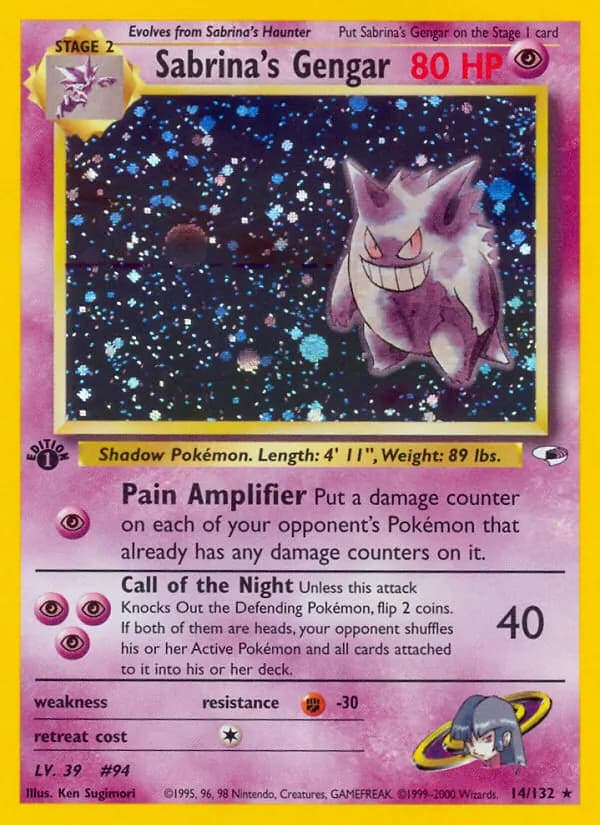 Sabrina's Gengar — Gym Heroes, Rare Holo