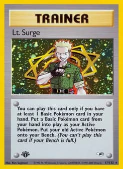 Lt. Surge — Gym Heroes — Rare Holo