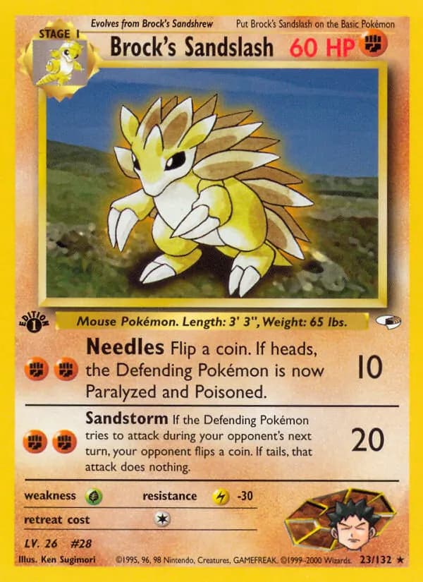 Brock's Sandslash — Gym Heroes, Rare Holo