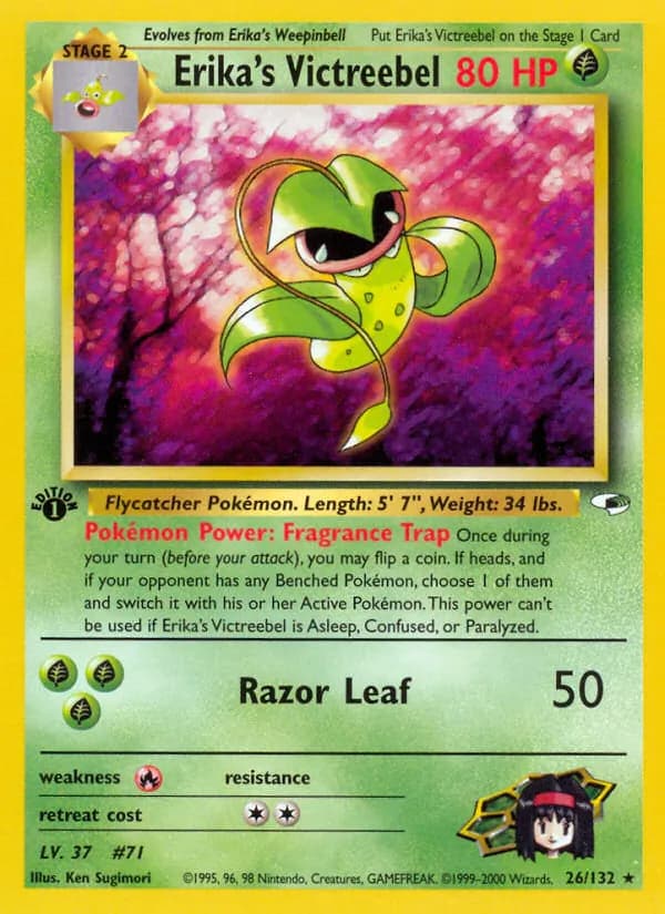 Erika's Victreebel — Gym Heroes, Rare Holo