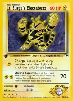 Lt. Surge's Electabuzz — Gym Heroes — Rare Holo