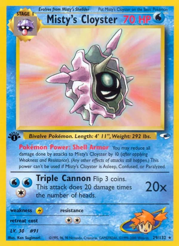 Misty's Cloyster — Gym Heroes, Rare Holo