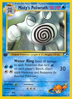 Misty's Poliwrath — Gym Heroes — Rare Holo