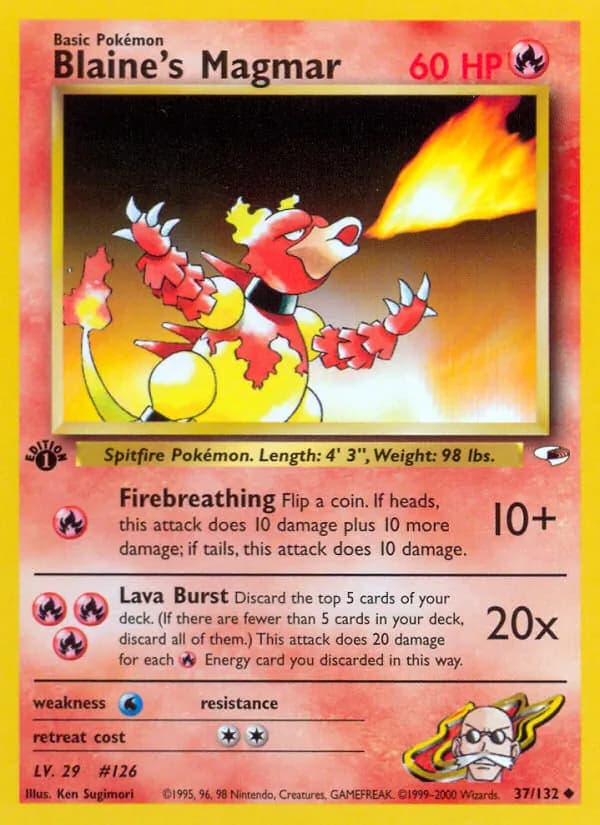 Blaine's Magmar — Gym Heroes, Uncommon