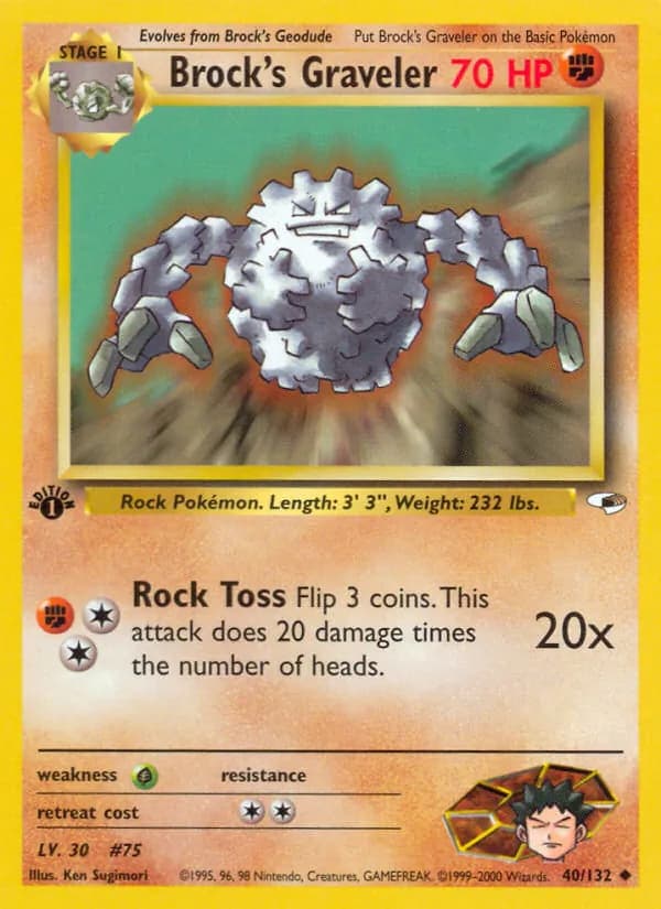 Brock's Graveler — Gym Heroes, Uncommon