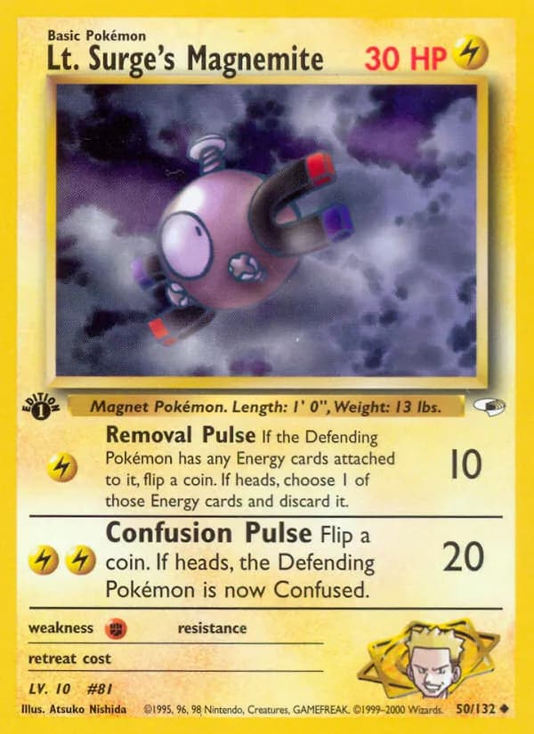 Lt. Surge's Magnemite — Gym Heroes, Uncommon