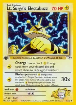 Lt. Surge's Electabuzz — Gym Heroes — Rare Holo