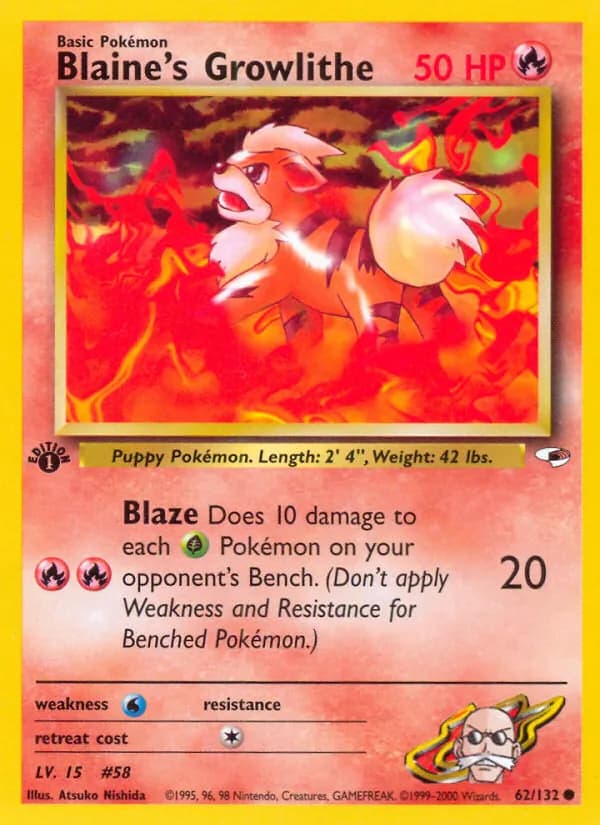 Blaine's Growlithe — Gym Heroes, Common