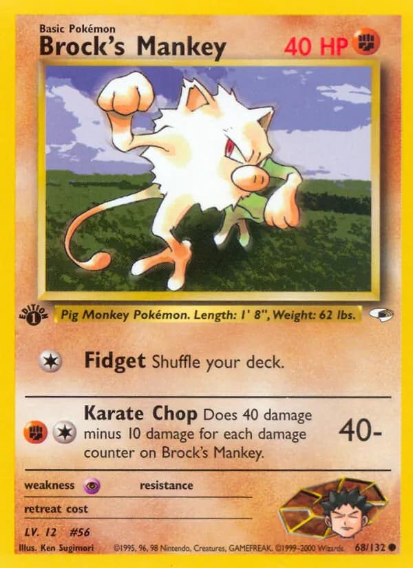Brock's Mankey — Gym Heroes, Common
