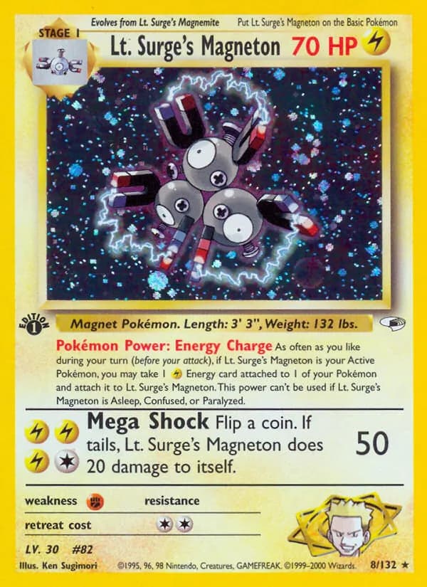 Lt. Surge's Magneton — Gym Heroes, Rare Holo