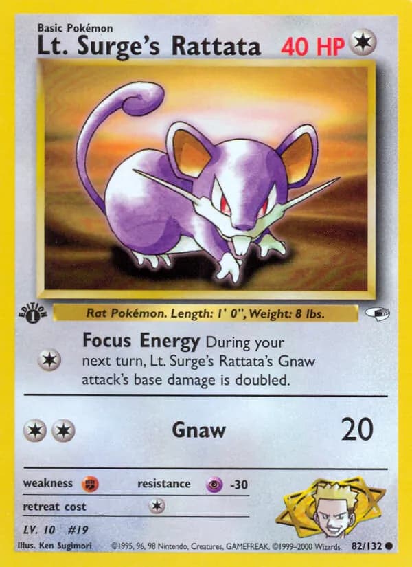 Lt. Surge's Rattata — Gym Heroes, Common