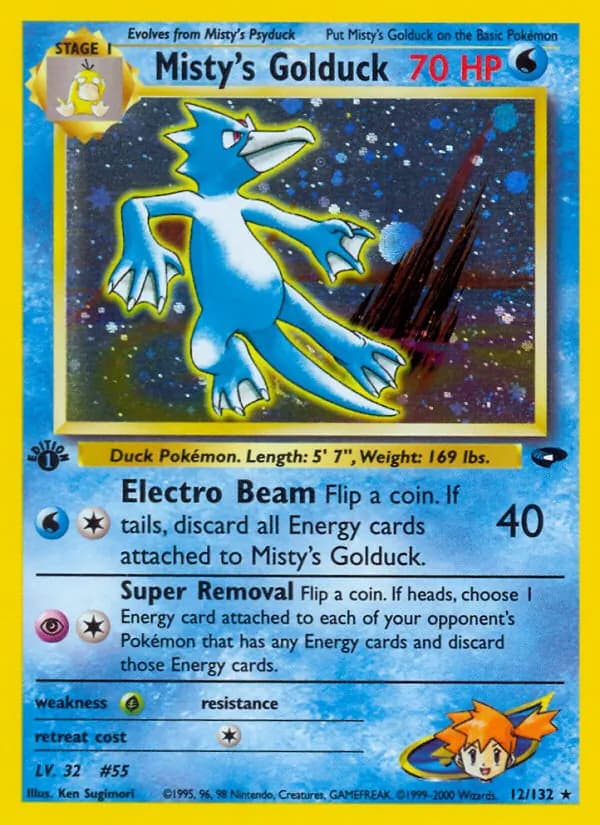 Misty's Golduck — Gym Challenge, Rare Holo