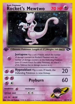 Rocket's Mewtwo — Gym Challenge — Rare Holo