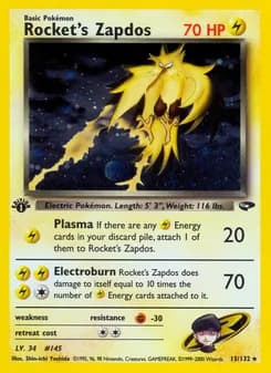 Rocket's Zapdos — Gym Challenge — Rare Holo