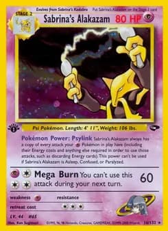 Sabrina's Alakazam — Gym Challenge — Rare Holo