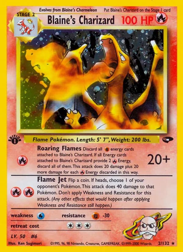 Blaine's Charizard — Gym Challenge, Rare Holo