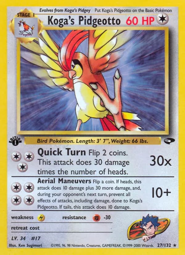 Koga's Pidgeotto — Gym Challenge, Rare