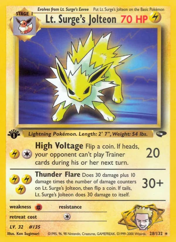 Lt. Surge's Jolteon — Gym Challenge, Rare
