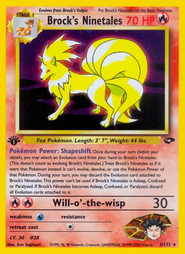 Brock's Ninetales — Gym Challenge, Rare Holo